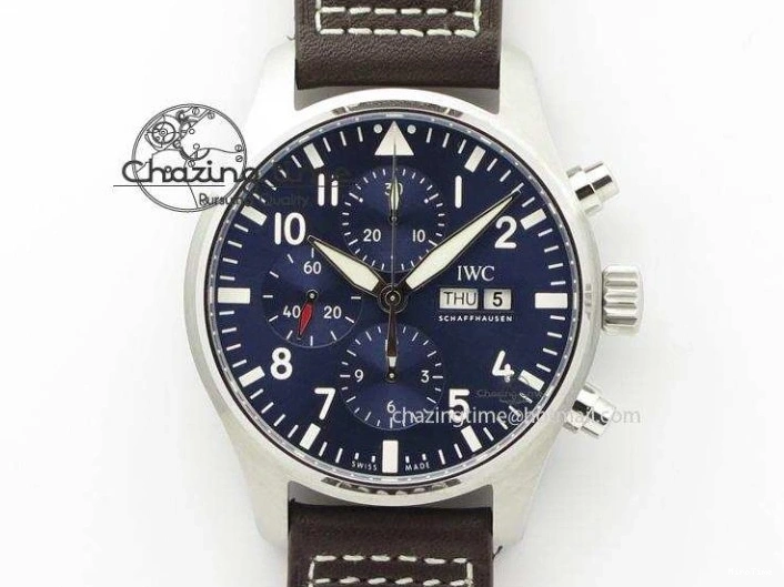 MIROTIME 0219 HighQuality Pilot Chrono 377714 “Le Petit Prince” ZF Best Edition Blue Dial On Brown Leather Strap A 7309